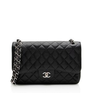 Chanel Caviar Leather Classic Jumbo Double Flap Bag